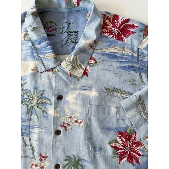 Tommy Bahama Men’s Silk Shirt XXL Holiday Hawaiian Season’s Greetings - Picture 3 of 10